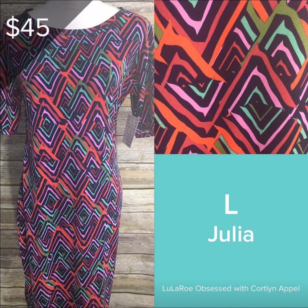 LuLaRoe Julia 3 Quarter Length Dress